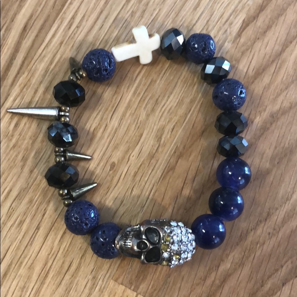 Blue skull bracelet